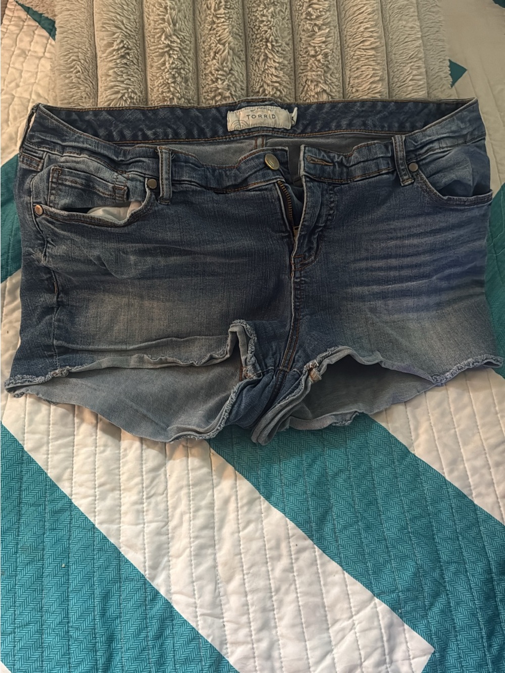 torrid Blue Washed Denim Jean Shorts